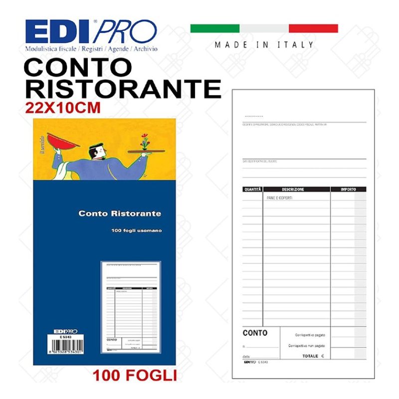 30 Blocchi conti ristorante Blocco conto da 100 fogli carta uso man...