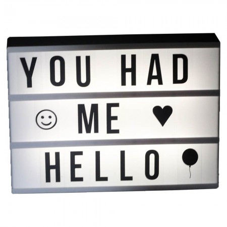 Lavagnetta box luminosa 70 lettere nere simboli casa vintage feste matrimoni