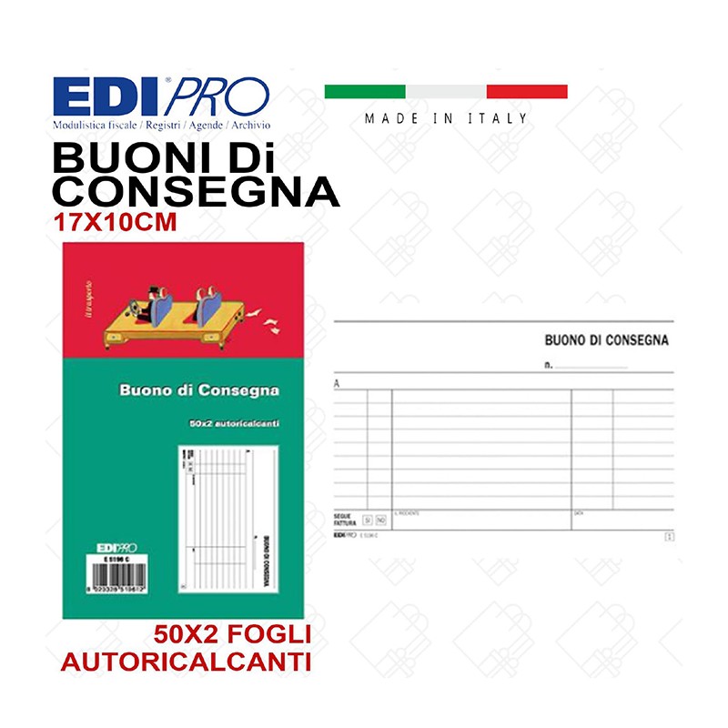 EDIpro 50 Blocchi Buoni di Consegna 50 Moduli duplice copia Autoric...