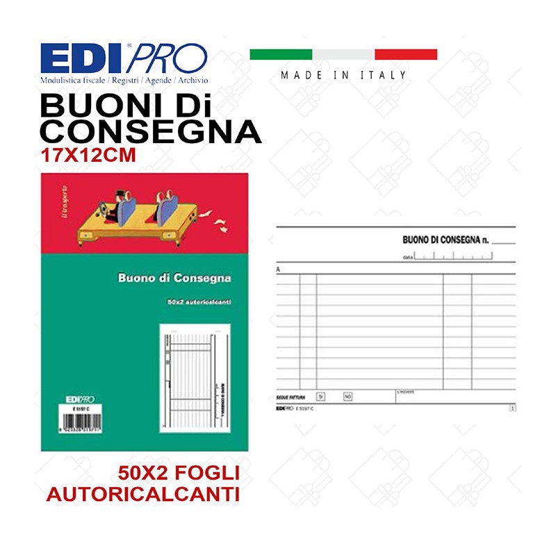 EDIpro 40 Blocchi Buoni di Consegna 50 Moduli duplice copia Autoric...