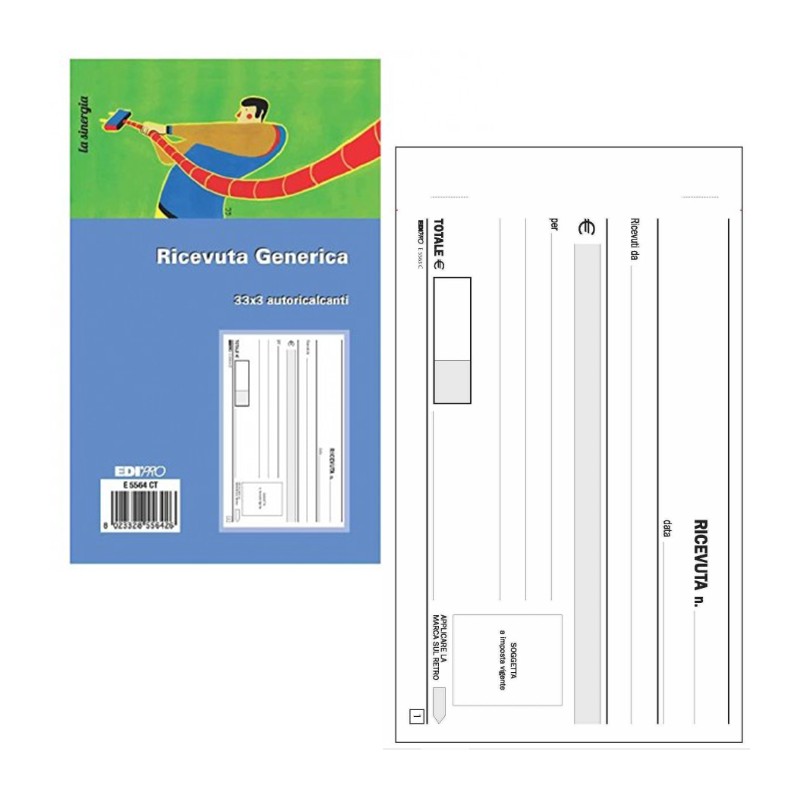 40 Blocchi Ricevuta Generica 33x3 Moduli Triplice copia Autoricalcante ricevute