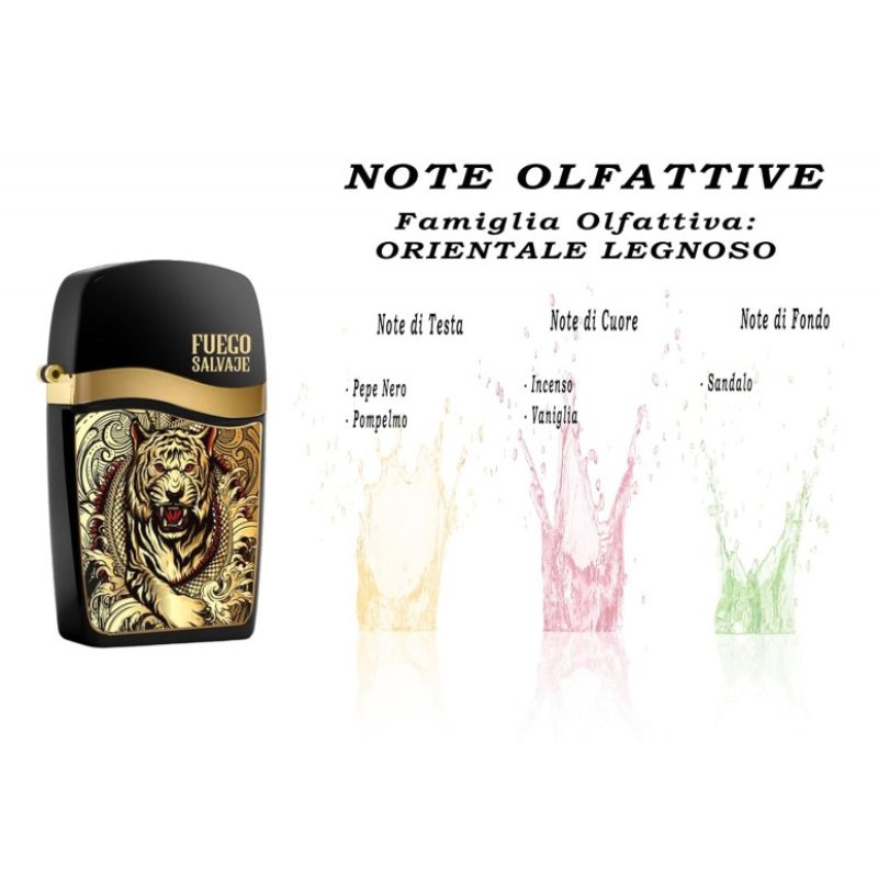 Profumo da Uomo Fuego Salvaje 100 ml Eau De Toilette Spray for cate...