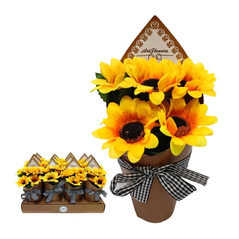 Piante Artificiali Decorativi Fiori finti Girasole Decorazione Interni esterni