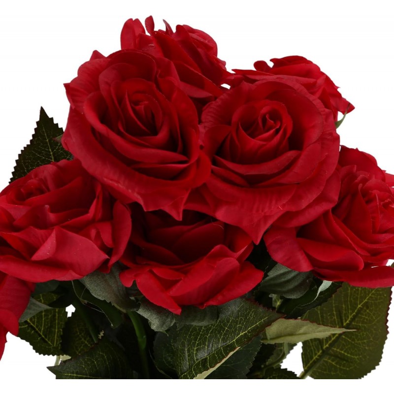 Due Esse Bouquet Di Fiori Di 12 Rose Artificiali mazzo Di Piante Fi...