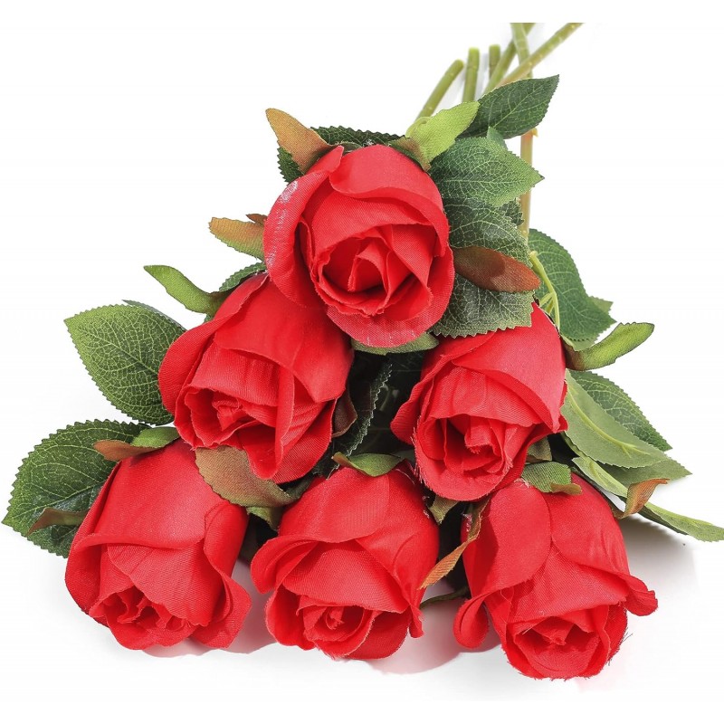 Bouquet Di Fiori Di 12 Rose Artificiali mazzo Di Piante Finte incartate