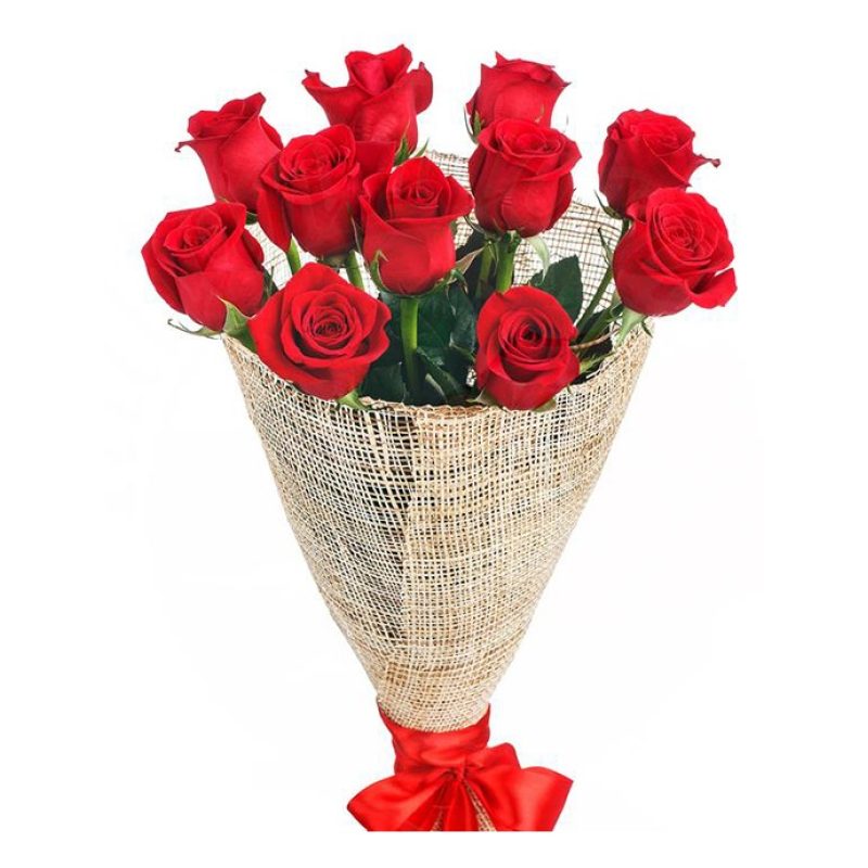 Due Esse Bouquet Di Fiori Di 12 Rose Artificiali mazzo Di Piante Fi...