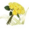 Due Esse Bouquet Di Fiori 9 Rose gialle Artificiali mazzo Di Piante...