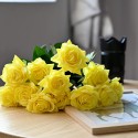 Bouquet Di Fiori 9 Rose gialle Artificiali mazzo Di Piante Finte Decorazione