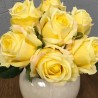 Due Esse Bouquet Di Fiori 9 Rose gialle Artificiali mazzo Di Piante...