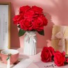 Due Esse Bouquet Di Fiori 5 Rose rosse Artificiali mazzo Di Piante ...