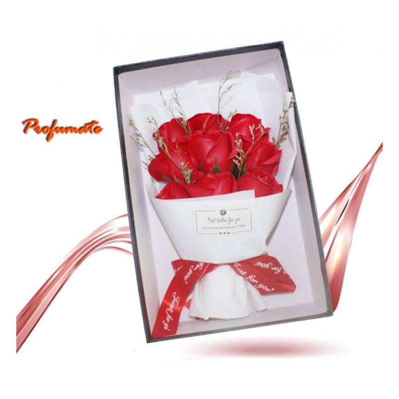 FGF Bouquet Di Fiori Rose Artificiali Piante Finte profumate con sc...