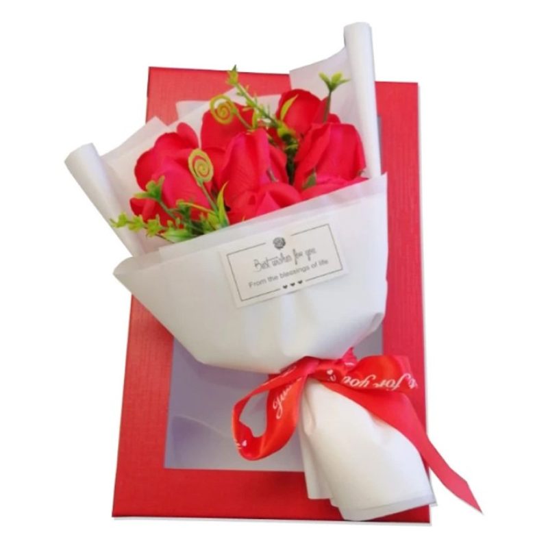 FGF Bouquet Di Fiori Rose Artificiali Piante Finte profumate con sc...