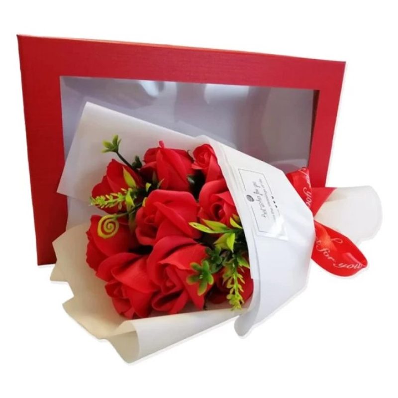 FGF Bouquet Di Fiori Rose Artificiali Piante Finte profumate con sc...