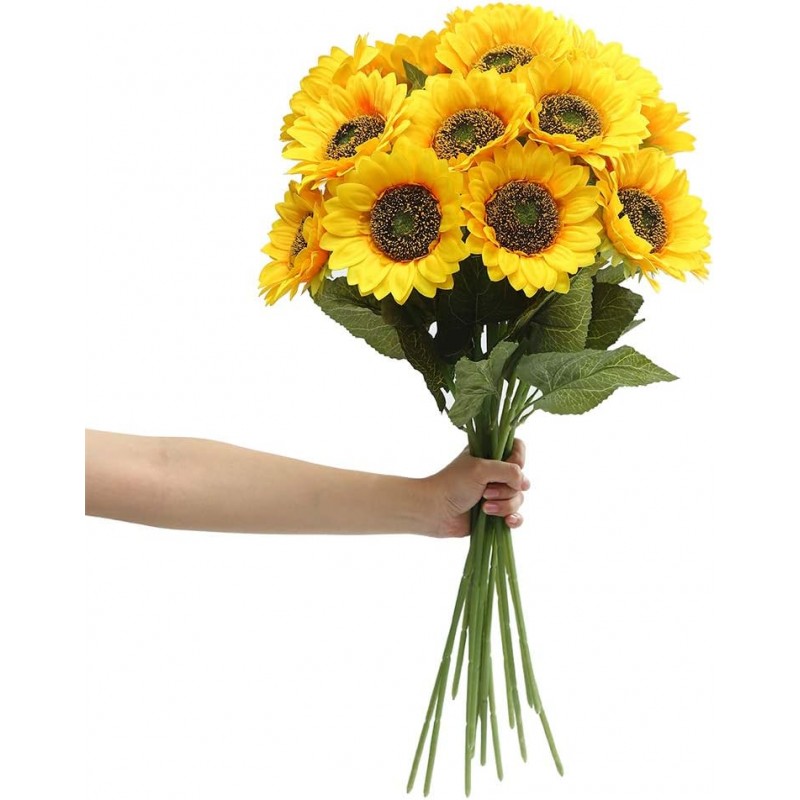 6 Girasoli Finti Fiore Artificiali Girasole fiori decorazione Bouquet realistici