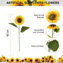 6 Girasoli Finti Fiore Artificiali Girasole fiori decorazione Bouquet realistici