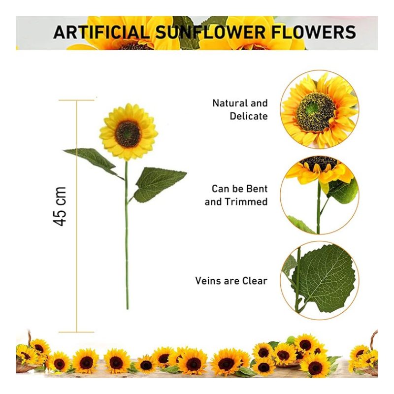 Due Esse 6 Girasoli Finti Fiore Artificiali Girasole fiori decorazi...