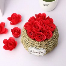 Confezione Regalo 30 rose artificiali Scatola Box san valentino fiori finti
