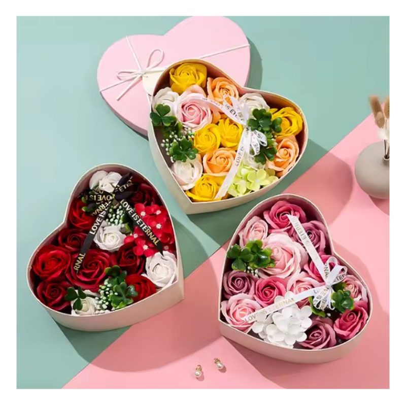 FGF Confezione Regalo 30 rose artificiali Scatola Box san valentino...