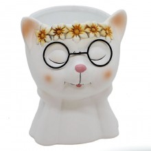 Vasetto gattino ceramica vaso per pianta fiori bomboniera decorazione balcone