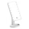 Specchio trucco illuminato con LED batteria rotante vano oggetti cosmetici touch