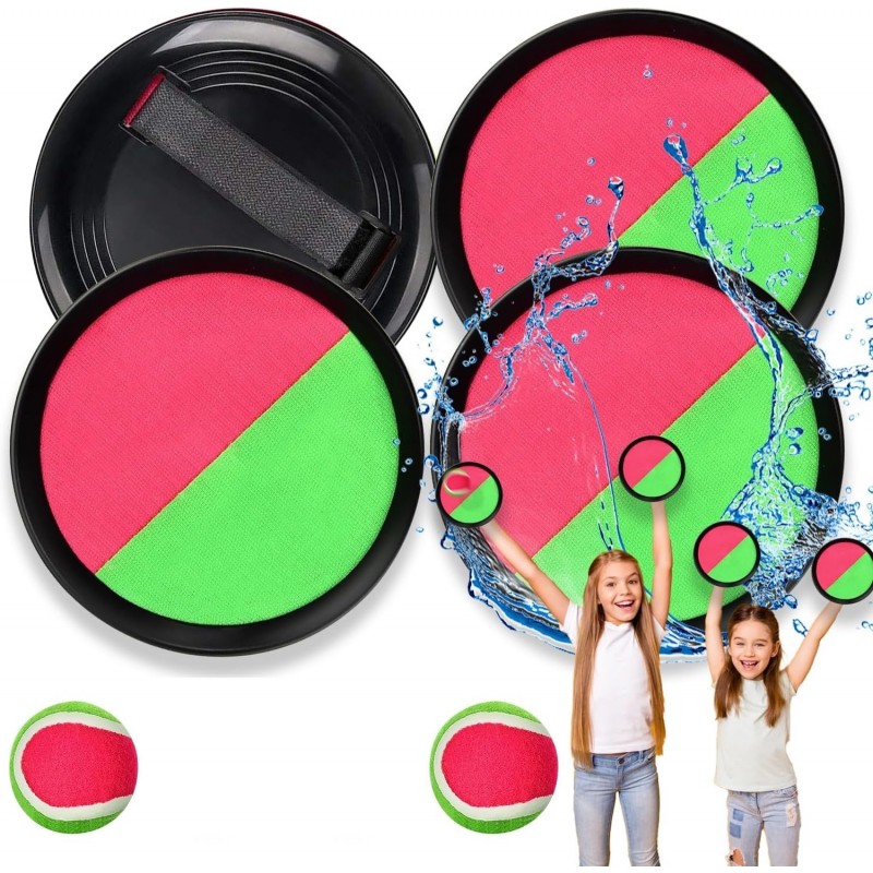 Set 4 Racchette Cattura con 2 Palline Gioco per Bambini