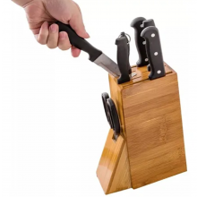Ceppo Portacoltelli in Bambù Naturale vari inserti Blocco coltelli da Cucina 22 