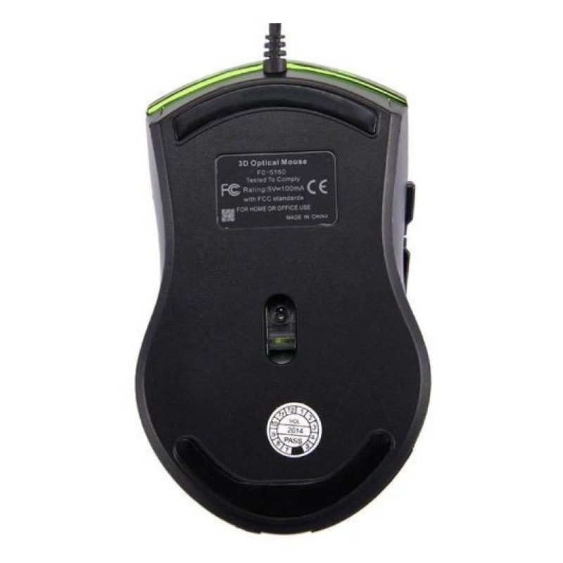 FC-5160 Mouse cablato cavo LED colorato 5 tasti rotella gaming tasto DPI windows