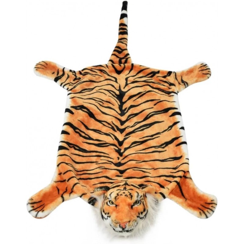 Tappeto Peluche Tigre Decorativo per Cameretta o Salotto Morbido e Realistico - Bianco o Marrone