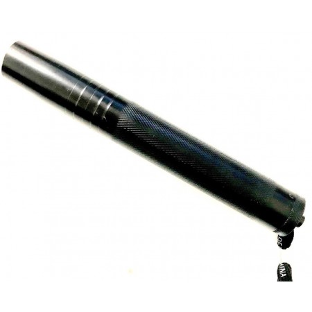 Manganello telescopico estensibile acciaio nero 4 segmenti fodero pelle cintura
