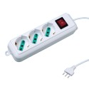 Multipresa ciabatta 6 posti lineare schuko interruttore bianco casa elettrica Multipresa ciabatta 6 posti lineare schuko interruttore bianco casa elettrica