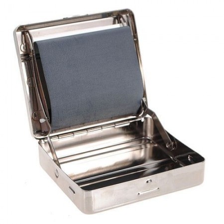 Porta tabacco alluminio macchinetta componi sigarette fumatori accessori scatola
