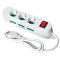 Multipresa ciabatta 9 posti lineare 3 schuko interruttore bianco casa elettrica Multipresa ciabatta 9 posti lineare 3 schuko interruttore bianco casa elettrica