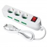 Multipresa ciabatta 9 posti lineare 3 schuko interruttore bianco casa elettrica