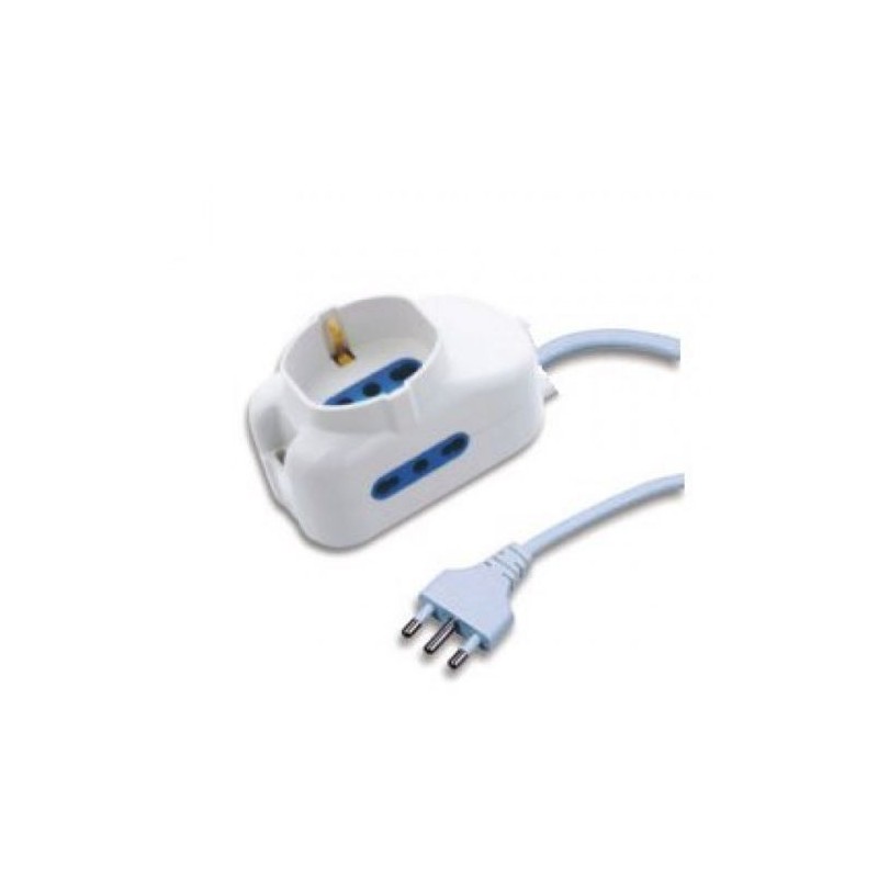 Multipresa ciabatta 3 posti lineare 1 schuko interruttore bianco casa elettrica
