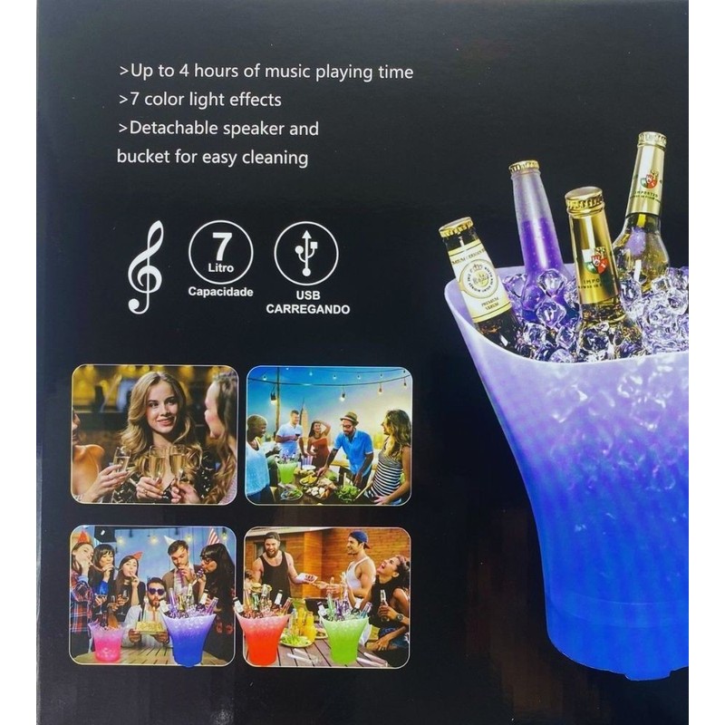 Secchiello Ghiaccio Cestello 7 L LED RGB Ice Bucket for category_name