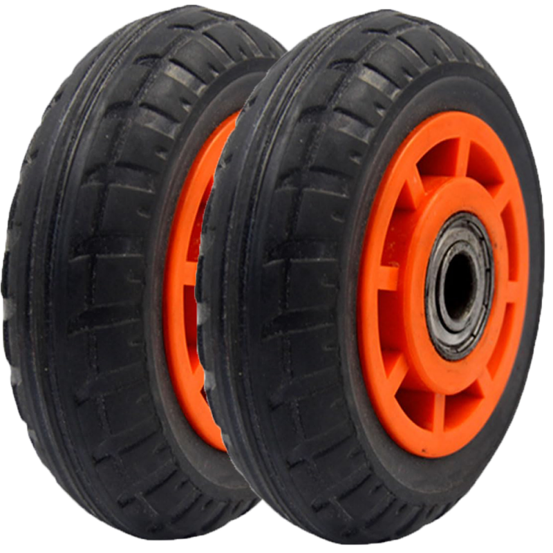 Coppia di Ruote Tubeless Antiforatura in PVC e Gomma per Carriola Carretto Carrello Pneumatici di Ricambio – 3 misure