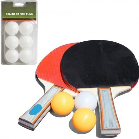 Kit ping pong 2 Racchette 3 Palline da Gioco Tennis da Tavolo piu 6 palline