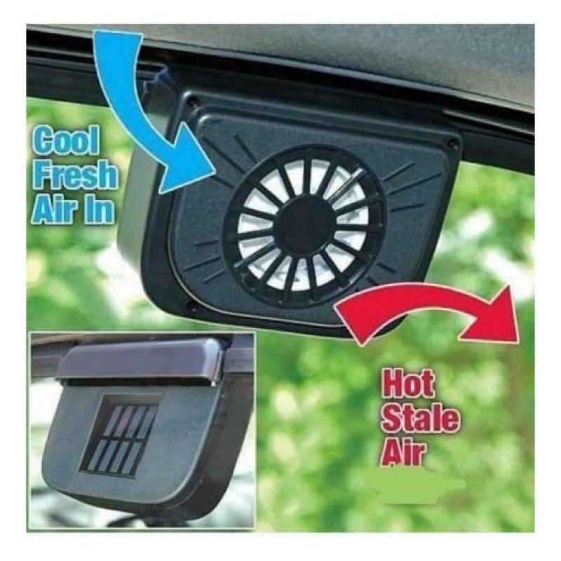 Mini Ventilatore smuovi aria odori solare auto camper montaggio su finestrino