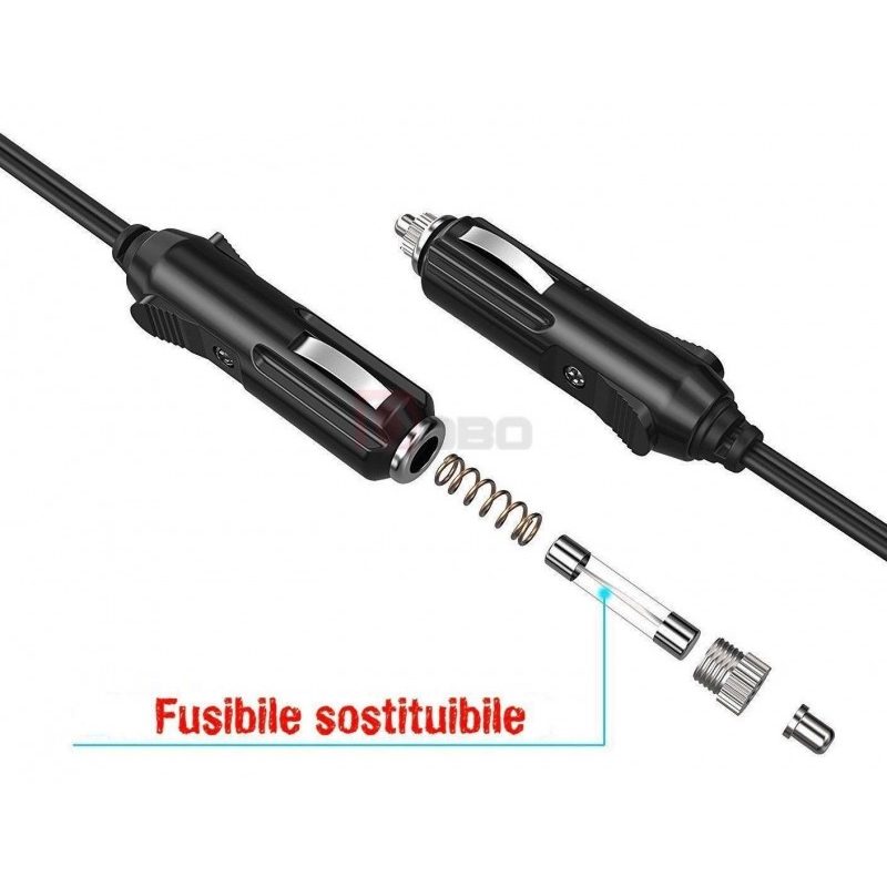 Aspiratore aspiraliquidi per auto 12V accendisigari 5m pulizia filtro acciao