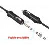 Aspiratore aspiraliquidi per auto 12V accendisigari 5m pulizia filtro acciao