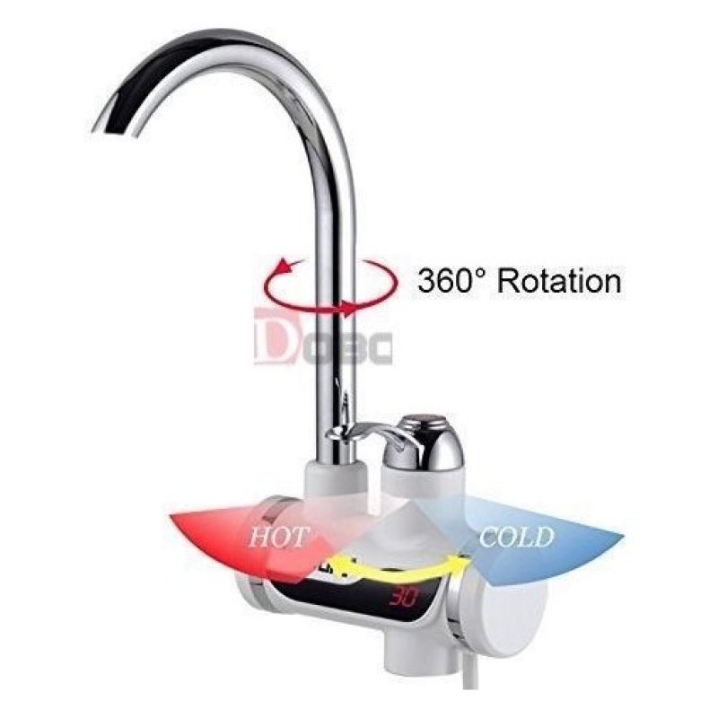 Riscaldatore acqua calda bagno cucina elettrico cavo caldaia display rubinetto