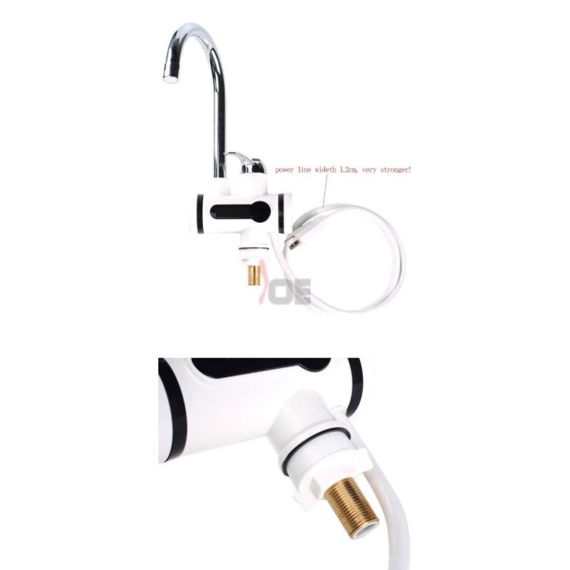Riscaldatore acqua calda bagno cucina elettrico cavo caldaia display rubinetto