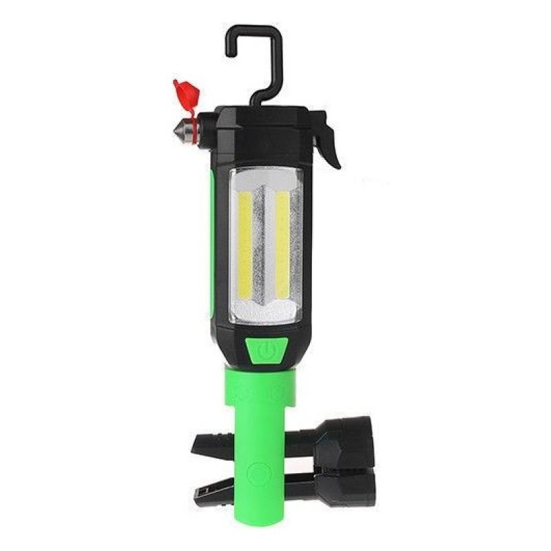 Torcia LED martello vetro lampada ricaricabile magnetica pinza officina garage