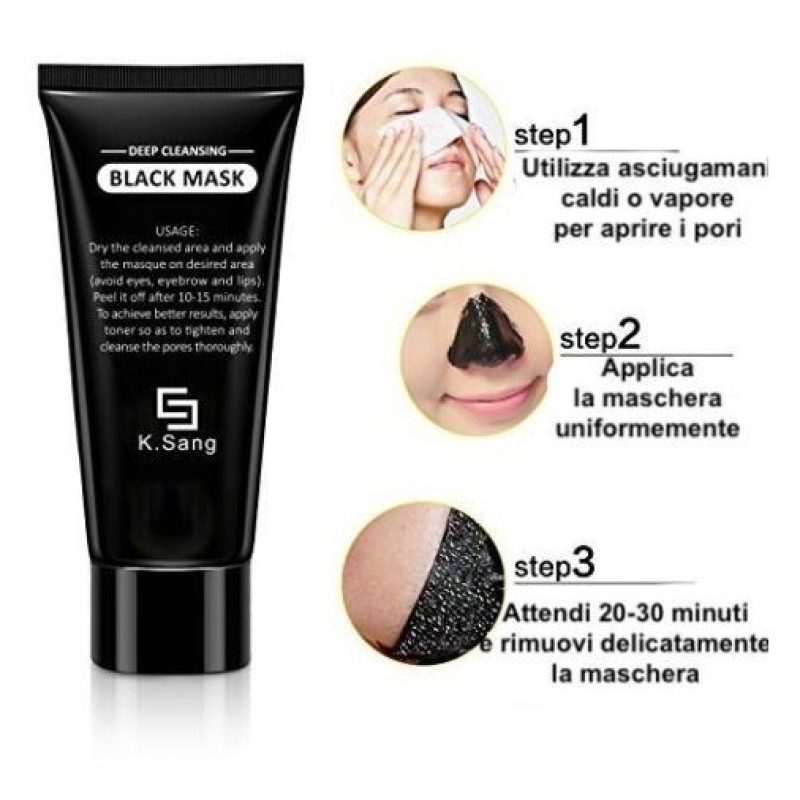 BLACK MASK maschera di bellezza pulizia viso punti neri rimuovere 60g peel off