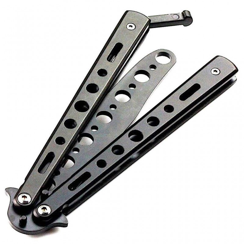 Coltello da allenamento a farfalla senza lama trick training apertura prove