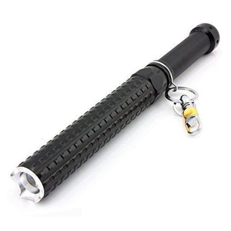 Torcia tattica militare 50000W zoom allungabile fino a 40cm manganello sicurezza