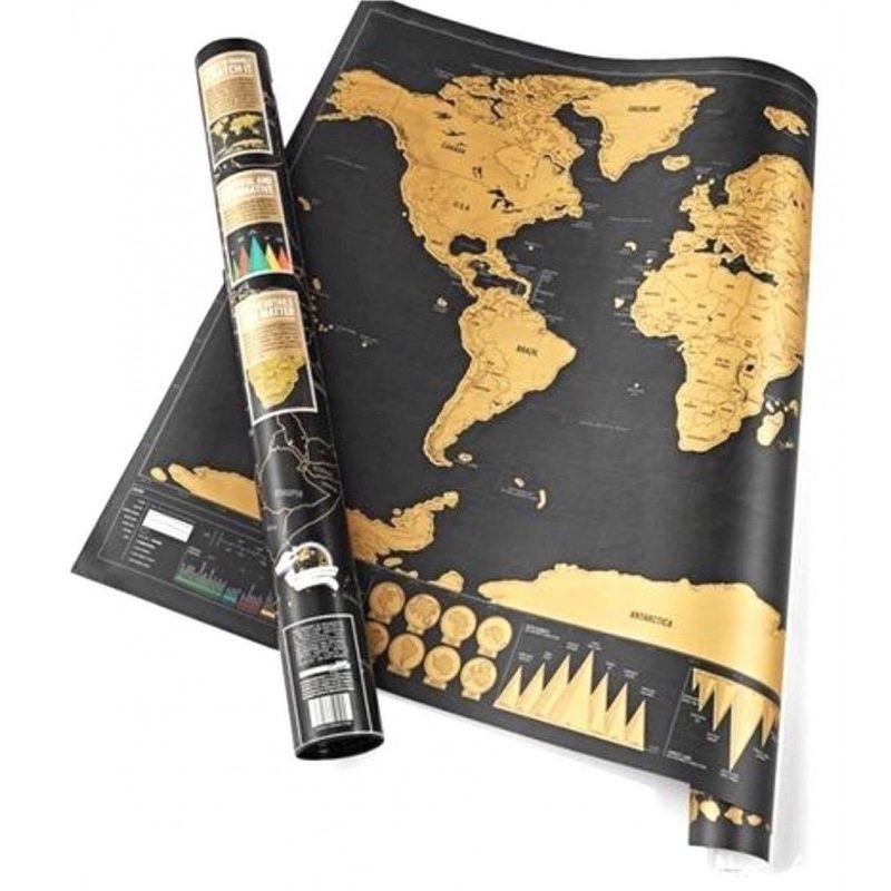 Mappa del mondo personalizzabile da grattare cartina world map scratch regalo