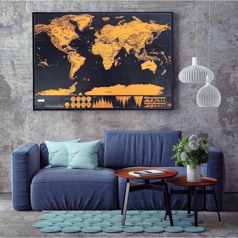 Mappa del mondo personalizzabile da grattare cartina world map scratch regalo