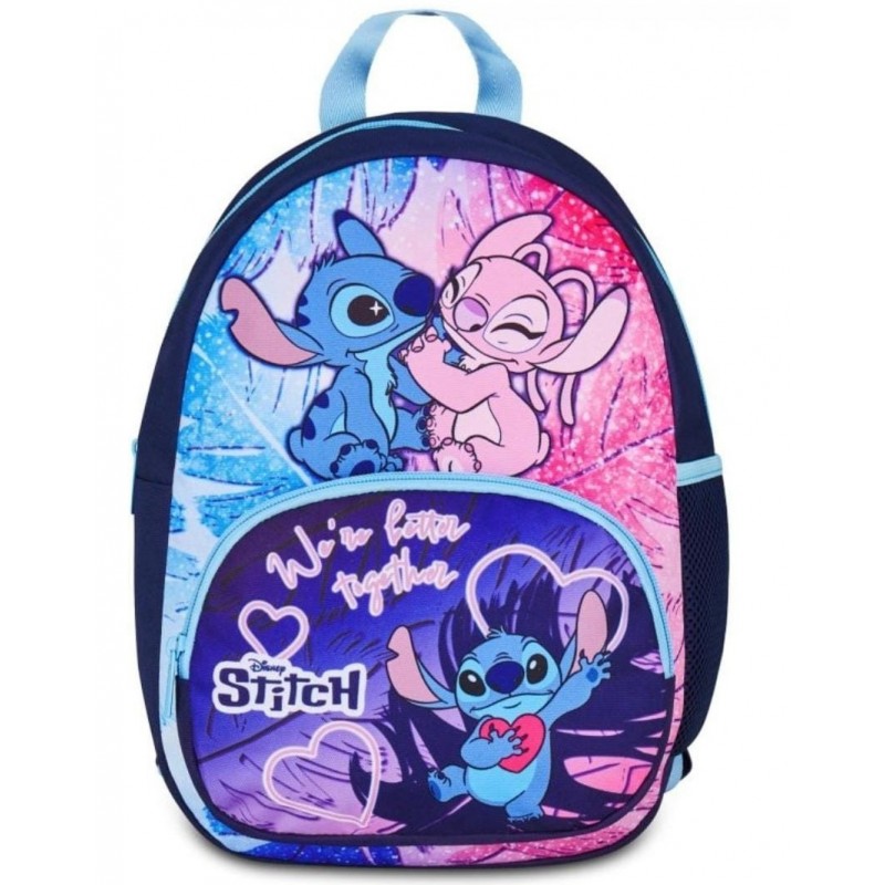 Zainetto Asilo Stitch con Tasche e Zip Colorate – Schienale e Spallacci Imbotti