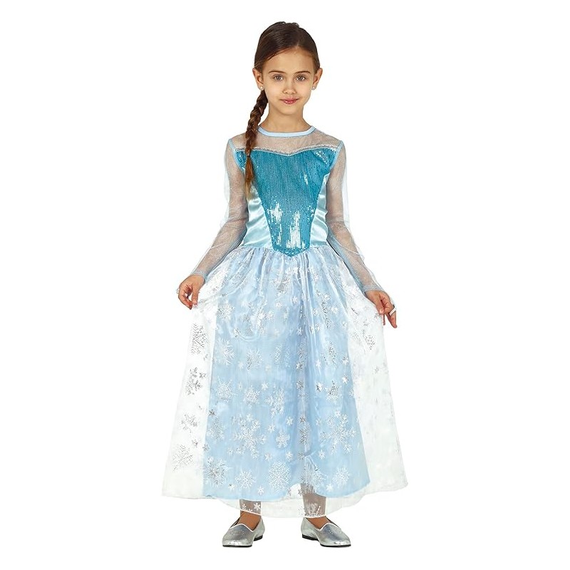 Costume carnevale principessa Elsa nevi vestito Guirca bambina 3-11 anni